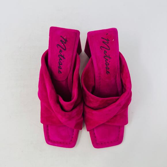 Matisse Dawson Women’s Size 7M Hot Pink Suede Block Heel Sandals - Picture 5 of 13